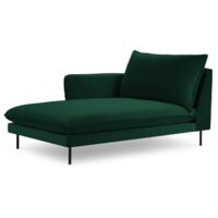 Méridienne gauche en velours vert bouteille