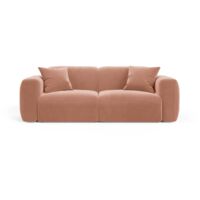 Canapé modulable 3 places en velours rose