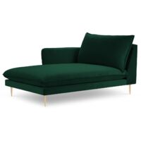 Méridienne gauche en velours vert bouteille