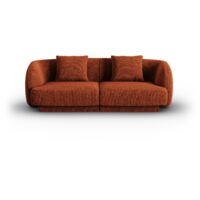 Canapé 2 places en chenille terracotta
