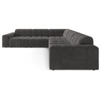 Canapé d'angle 4 places en velours gris