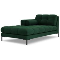 Méridienne gauche en velours vert bouteille