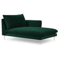 Méridienne droite en velours vert bouteille