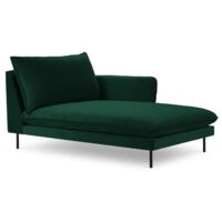 Méridienne droite en velours vert bouteille
