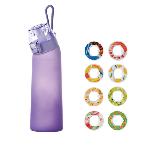 Bouteille d'eau Air avec 8 capsules aromatisées aux fruits, sans BPA, gobelet sport 700 ml avec paille