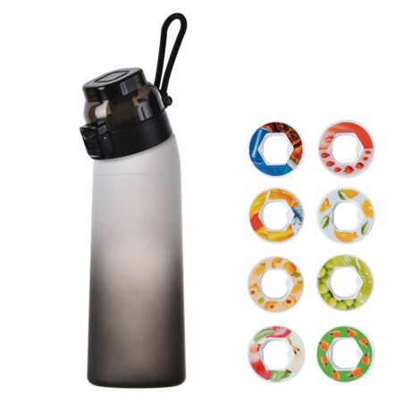 Bouteille d'eau parfumée pour le sport, 700 ml, avec 8 dosettes parfumées aux fruits, sans BPA, pour l'école et la salle de sport.