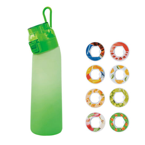 Bouteille d'eau parfumée avec paille de 700ml, avec 8 dosettes aromatisées aux fruits, sans sucre ni eau, pour salle de sport et extérieur