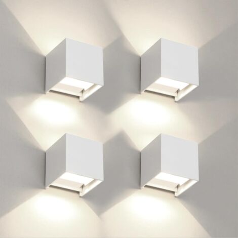 4 pièces 12W haut et bas extérieur appliques naturel 4000K moderne Led applique éclairage mural IP65 étanche pour porche/Patio
