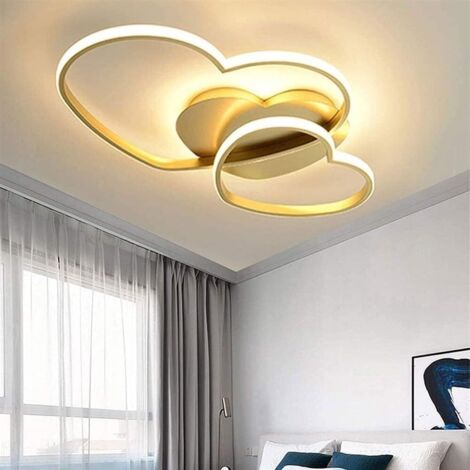 Plafonnier LED en forme de coeur à intensité variable, 3 couleurs, luminaire suspendu en métal pour salon, avec couvercle en acrylique