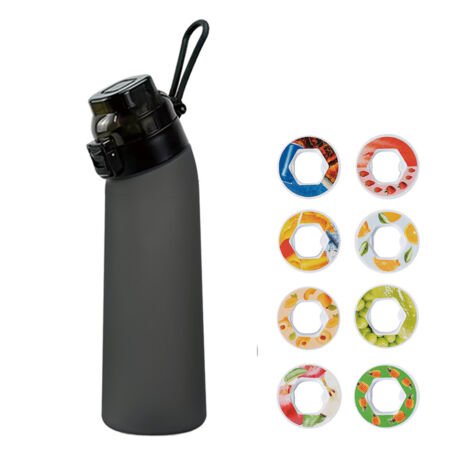 Bouteille d'eau parfumée, 700 ml avec 8 dosettes aux fruits, gobelet d'eau parfumée aux fruits, sans BPA, pour le sport, l'école et la salle de sport. (1/5)
