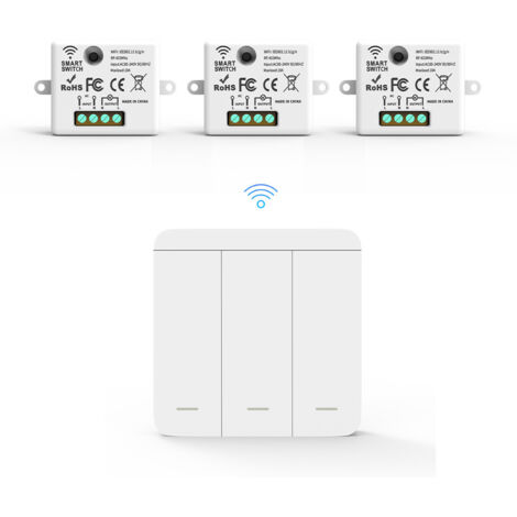 Interrupteur sans fil, interrupteur tridirectionnel sans fil 433,92 MHz, contrôleur AC85-265 V, interrupteur radio pour lampes