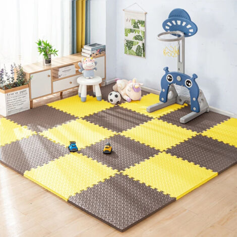 16 pièces de polymères antidérapants pour bébé, tapis de puzzle, couverture en mousse EVA, protection, activité de jeu,30 x 30 x 1 cm