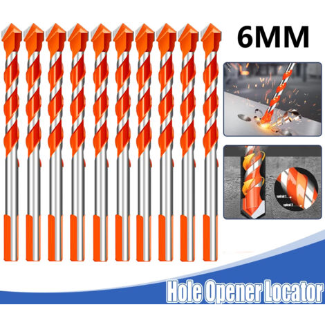 10pcs 6mm Triangle Fileté Acier Tungstène Carreaux de Béton Marbre Overlord Diamant Foreuse Electrique Manuelle (1/5)