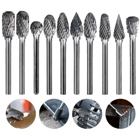 10pcs carbure tige fraise en métal carbure outil rotatif électrique foret-36mm (1/5)