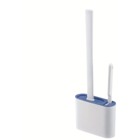 Ensemble de brosse et support de toilette muraux pour salle de bain, tête de brosse de toilette avec poils en Silicone, accessoires de salle de bain (1/5)