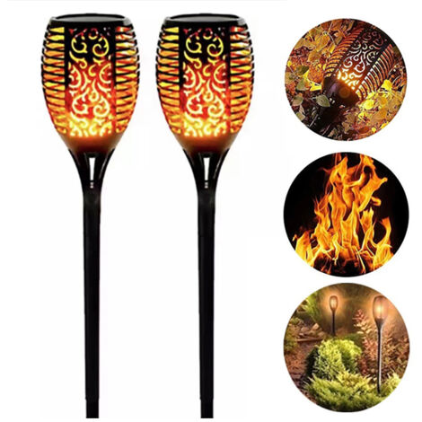 2Pack Solaire Flamme Scintillante Lumières 96LED Outdoot Étanche Voie Torche Lumières Décoration Patio Pelouse Cour Passerelle Lanterne (1/5)