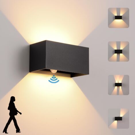 Applique murale d'extérieur 24 W avec détecteur de mouvement, IP65, applique murale LED blanc chaud 3000 K extérieur/intérieur, faisceau orientable (1/5)