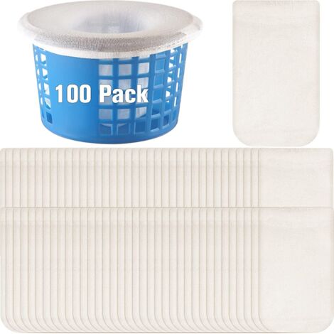 Lot de 100 chaussettes d'écumoire de piscine économiseurs pour filtres de piscine piscine panier chaussettes filtre (1/5)