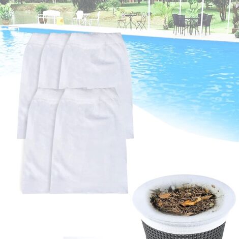 Filet de chaussettes pour écumoire de piscine, 5 pièces, écumoires nettoie les débris et les feuilles pour piscine creusée et hors sol (1/5)
