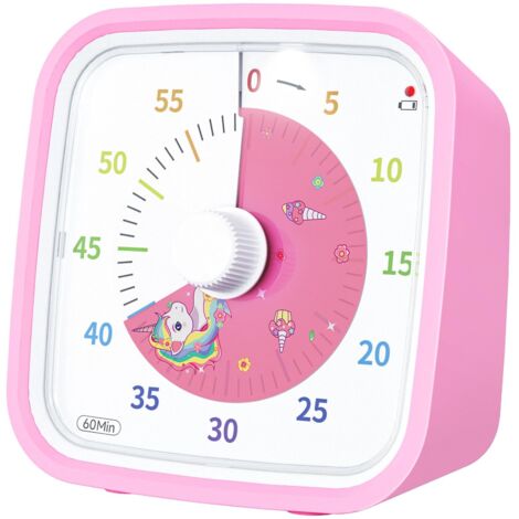 Minuterie visuelle pour enfants avec étui de protection, compte à rebours de 60 minutes pour enfants et adultes, outil de gestion du temps silencieux (1/5)