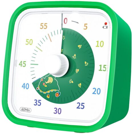 Minuterie visuelle avec étui de protection, compte à rebours de 60 minutes, horloge de compte à rebours pour réunion de travail d'enseignement (1/5)