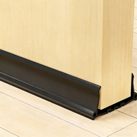 Bande d’Étanchéité Bas de Porte Heavy Duty, Coupe-Froid Anti Courant d’Air, Isolation Thermique et Réduction du Bruit, Joint Porte Intérieur Extérieur Durable Noir