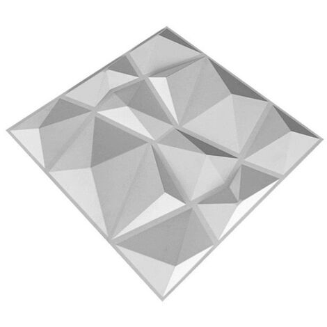 Lot de 10 panneaux muraux 3D texturés, panneaux muraux décoratifs en PVC blanc pour mur intérieur, 11,8 x 11,8 pouces (1/4)