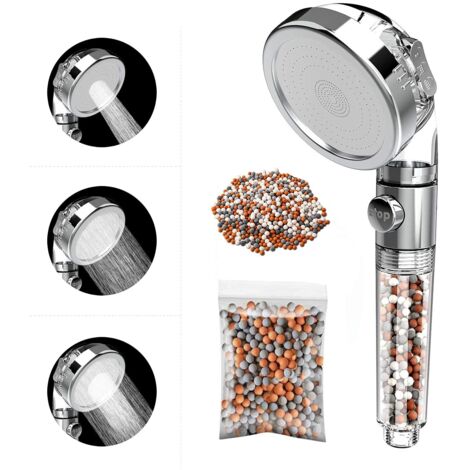 Pommeau de douche haute pression réglable Interrupteur de filtre remplaçable en tourmaline 3 modes d'économie d'eau SPA (1/5)