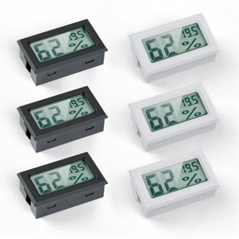 Paquet de 6 mini thermomètre numérique moniteur d'humidité intérieure jauge d'humidité de température avec Celsius (℃) pour serre, jardin (1/5)