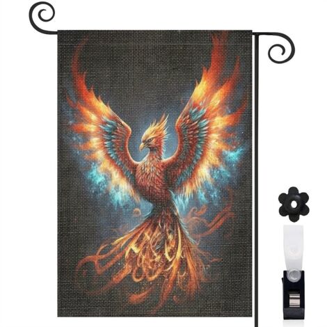 Drapeau de jardin Bienvenue en toile de jute 30 x 45 cm décoratif et élégant jardin et cour (1/5)