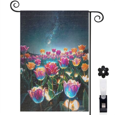 Drapeau de jardin décoration extérieure toile épaisse double face 30 x 45 cm pour cour maison terrasse (1/5)