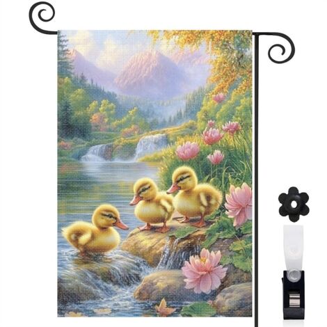 Drapeau de jardin décoratif décoration maison toile lavable double face 30 x 45 cm pour jardin maison (1/5)