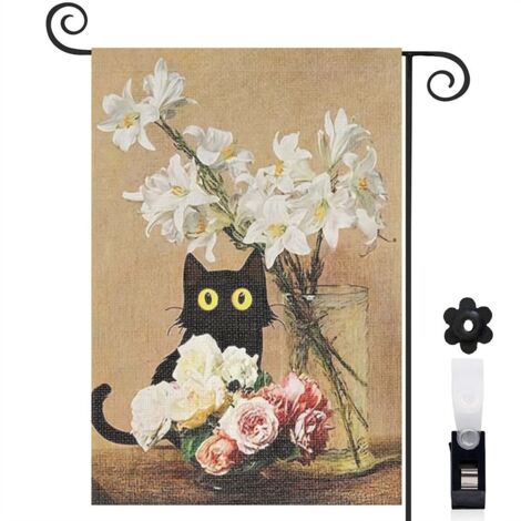 Drapeau de jardin décoratif décoration extérieure toile résistante double face 30 x 45 cm pour entrée maison (1/5)