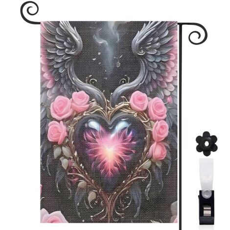 Drapeau de jardin décoratif décoration extérieure toile lavable double face 30 x 45 cm pour entrée maison (1/5)