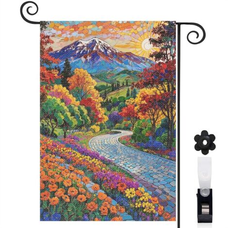 Drapeau de jardin extérieur décoration saisonnière toile résistante double face 30 x 45 cm pour jardin maison (1/5)