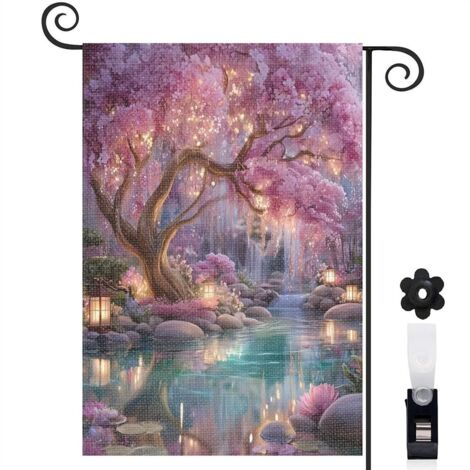 Drapeau de jardin extérieur décoration maison toile épaisse double face 30 x 45 cm pour jardin maison (1/5)