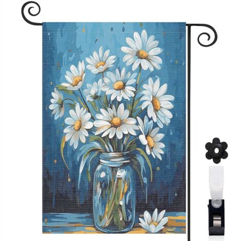 Drapeau de jardin extérieur décoration pour maison de campagne toile épaisse double face 30 x 45 cm pour cour maison terrasse (1/5)