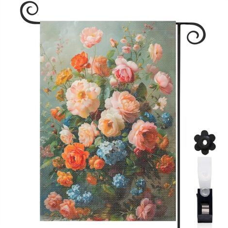 Drapeau de jardin extérieur décoration extérieure toile épaisse double face 30 x 45 cm pour balcon terrasse (1/5)