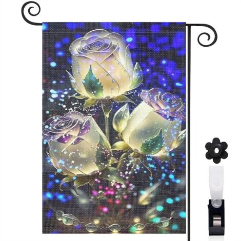 Drapeau de jardin décoratif décoration extérieure toile lavable double face 30 x 45 cm pour porche et cour (1/5)