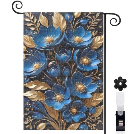 Drapeau de jardin Bienvenue en tissu résistant 30 x 45 cm lavable mariage (1/5)