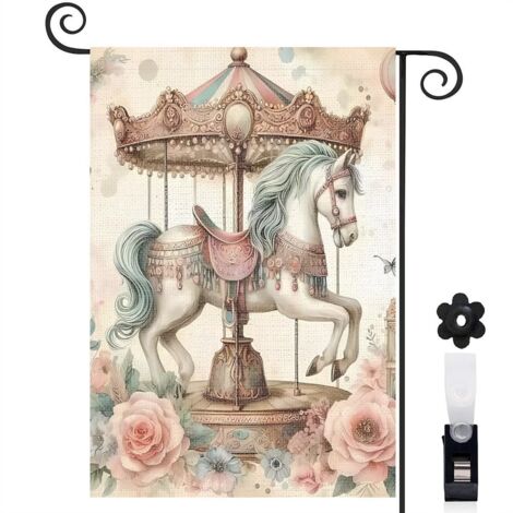 Drapeau de jardin décoratif décoration saisonnière toile épaisse double face 30 x 45 cm pour jardin maison (1/5)
