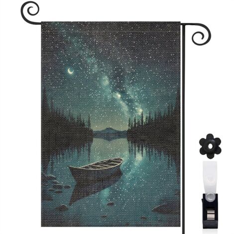 Drapeau de jardin décoratif décoration extérieure toile durable double face 30 x 45 cm pour jardin maison (1/5)