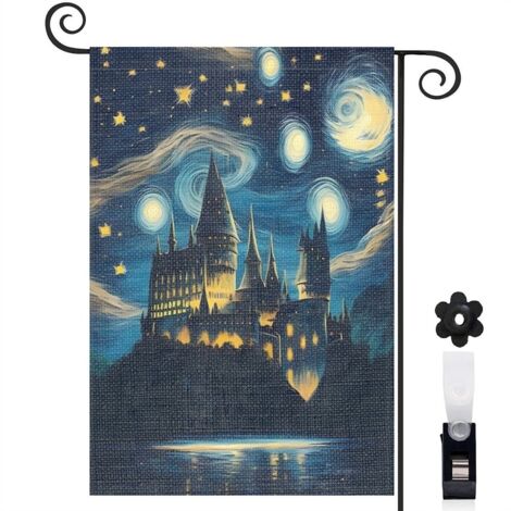 Drapeau de jardin Bienvenue en toile de jute 45 x 30 cm double face maison de campagne (1/5)
