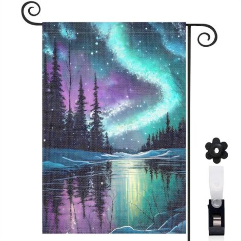 Drapeau de jardin décoration pour maison de campagne toile résistante double face 30 x 45 cm pour cour maison terrasse (1/5)