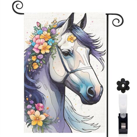 Drapeau de jardin décoration pour maison de campagne toile épaisse double face 30 x 45 cm pour entrée maison (1/5)