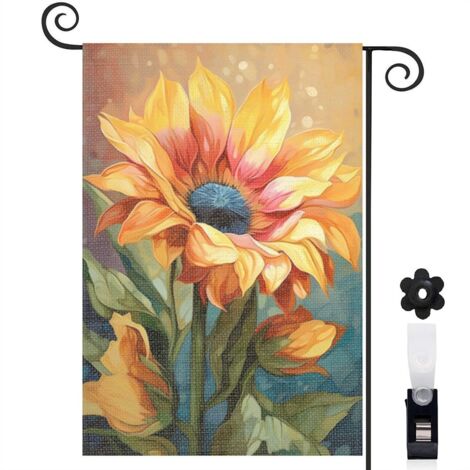 Drapeau de jardin Bienvenue en tissu résistant 45 x 30 cm vertical décoration intérieure (1/5)
