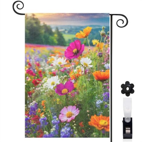 Drapeau de jardin décoration saisonnière toile durable double face 30 x 45 cm pour cour maison terrasse (1/5)