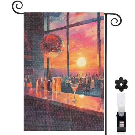 Drapeau de jardin décoration extérieure toile épaisse double face 30 x 45 cm pour entrée maison (1/5)