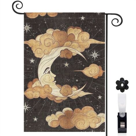 Drapeau de jardin Bienvenue en tissu résistant 30 x 45 cm vertical entrée et porche (1/5)