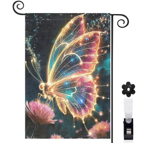 Drapeau de jardin décoration extérieure toile durable double face 30 x 45 cm pour balcon terrasse (1/5)